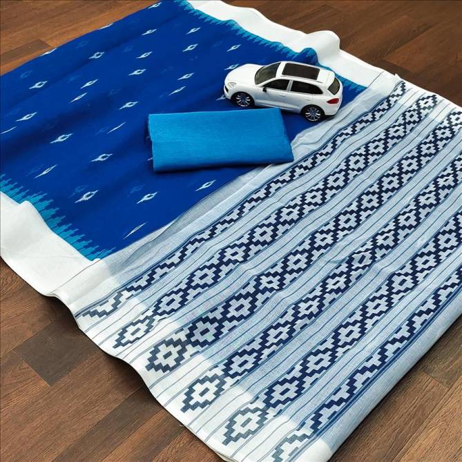 Pure Linen Pochampally 11 Casual Wear Digital Printed Latest Saree Collection